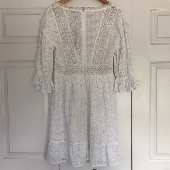 Love Sam White Eyelet Cottagecore Dress - Picture 4 of 7